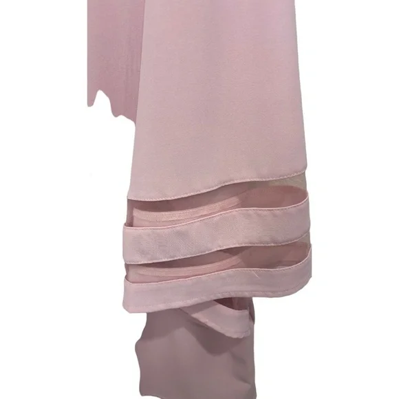 Unbranded Pink Long Decorative Bell Sleeve V-Neck Top Size 2XL NWOT - Picture 2 of 3